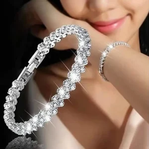 Elegant Bracelet for Women Chain Cubic Zircon Rhinestone Shiny Inlaid Bangle Bracelet Gifts 1