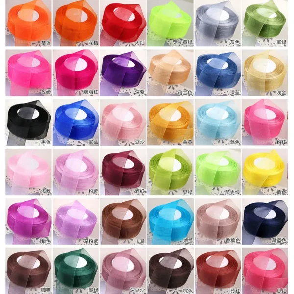 45meter/roll Organza Ribbons Wholesale Wedding 1