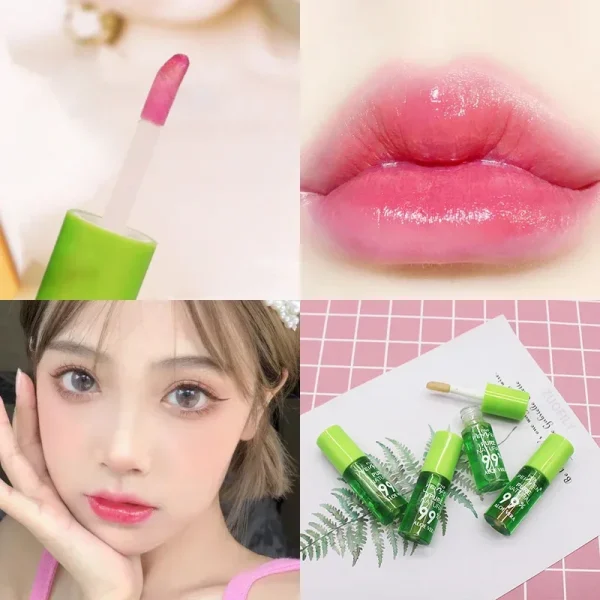 1PCS Moisturizing Natural Aloe Essence Lip Gloss Changable Color Portable Waterproof Long Lasting Nutritious Lips Care Lipstick 2
