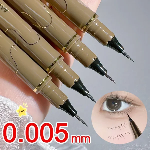 0.005mm Eyeliner Liquid Pen Matte Smooth Quick Dry Waterproof Ultra-thin Eyeliner Lower Eyelash Pen Non Smudging Korean Makeup 4