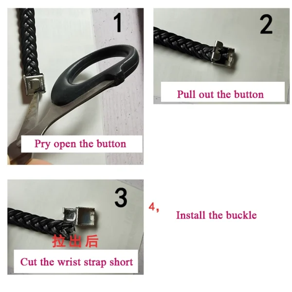 Black Sesame Custom name Logo Leather Bangle & Bracelet Personalized Stainless Steel Bracelets For Women Men ID Bracelet 2
