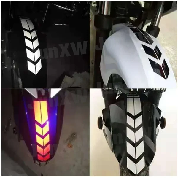 Universal Car Motorcycle Arrow Stripe Stickers Accessories Fender Paste Waterproof Oilproof Reflective Decal Body Kits 2