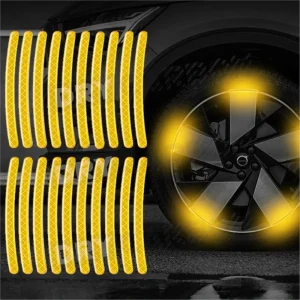 20pcs Car Wheel Hub Reflective Sticker Tire Rim Reflective Strips Luminous for Night Driving Car Bike Motorcycle Wheel Stickers 1