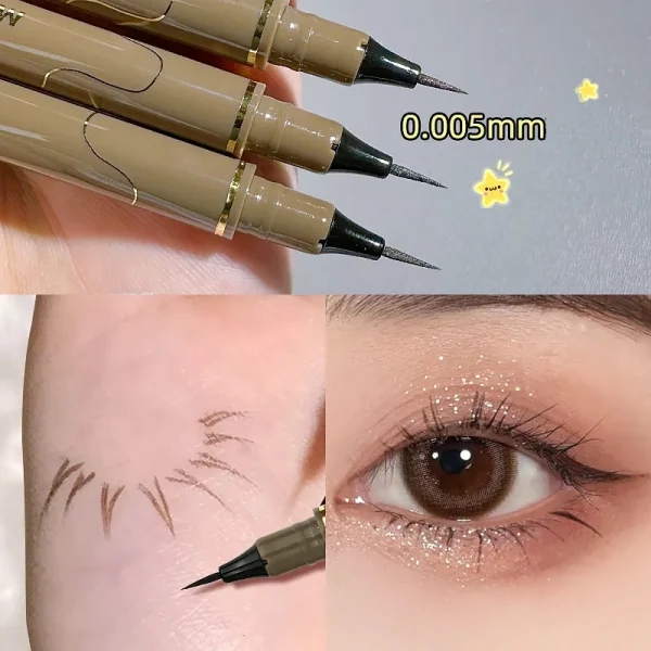 0.005mm Eyeliner Liquid Pen Matte Smooth Quick Dry Waterproof Ultra-thin Eyeliner Lower Eyelash Pen Non Smudging Korean Makeup 2