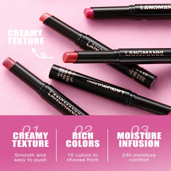 Diamond Pearlescent Lipstick Waterproof Long Lasting Non-stick Cup Matte Velvet Shiny Lipsticks Red Sexy Lips Makeup Cosmetics 6