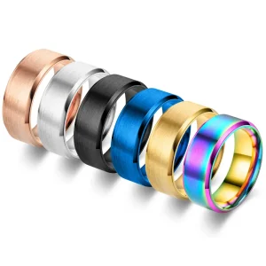 6 Colors Classic 8mm Tungsten Mens Ring Surface Brushed Stainless Steel Ring for Women Wedding Band Couples Jewelry Accessories 1