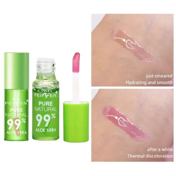 1PCS Moisturizing Natural Aloe Essence Lip Gloss Changable Color Portable Waterproof Long Lasting Nutritious Lips Care Lipstick 3